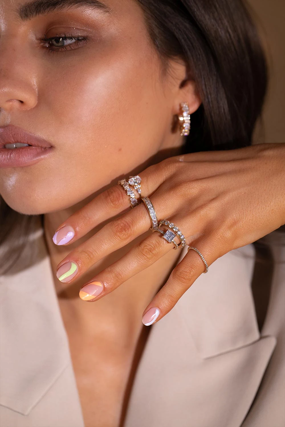 Brilliant Square Ring 14K Gold Plated – Bild 6