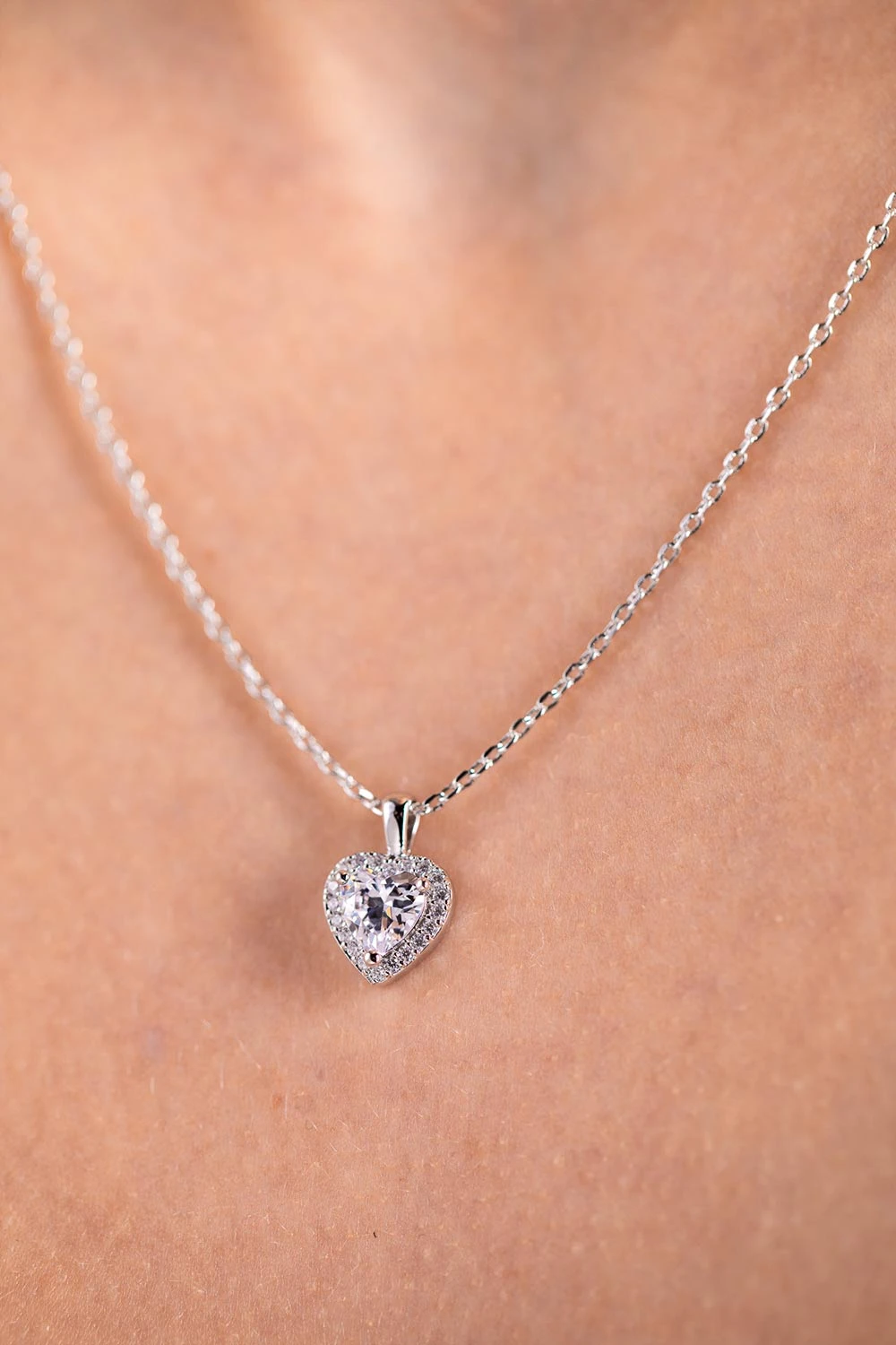 Glamorous Heart Necklace Silver – Bild 2