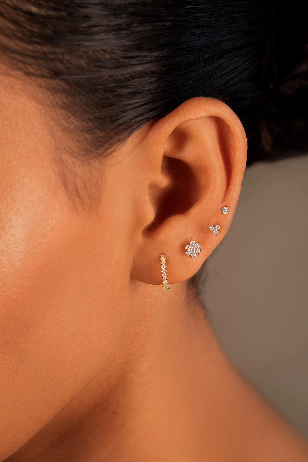 Stone Piercing Sterling Silver 14K Gold Plated – Bild 2