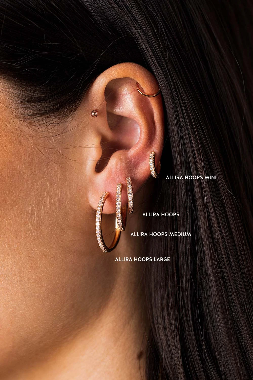 Allira Hoops Mini 18K Rose Gold Plated – Bild 4