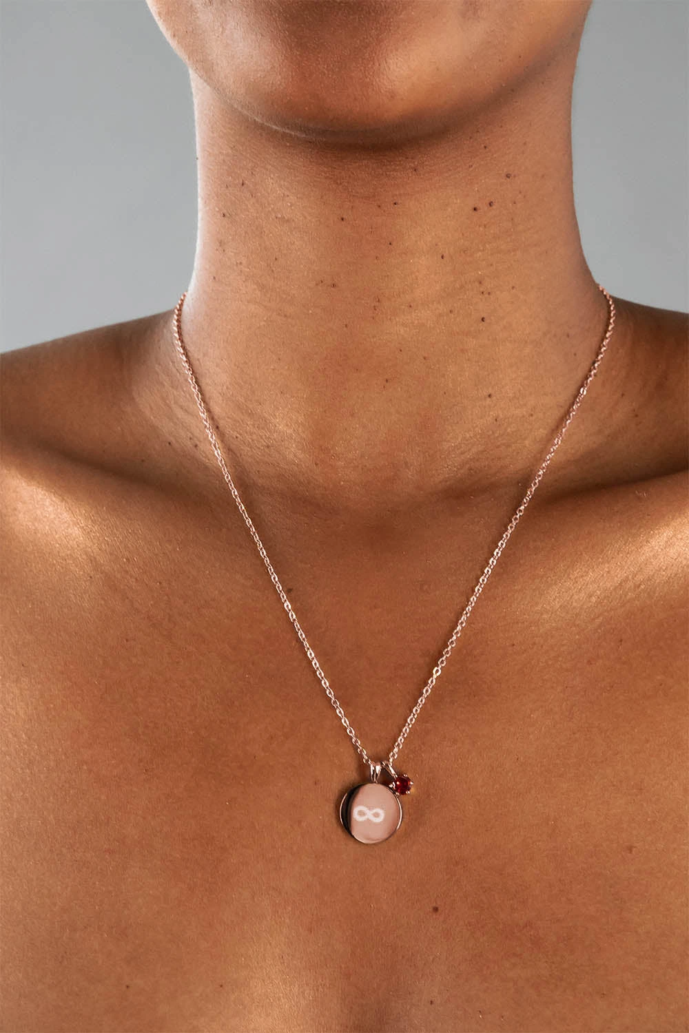 Birthstone January Necklace 14K Rose Gold Plated – Bild 2