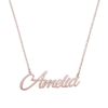 Name Necklace Script Rosegold