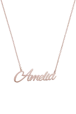 Name Necklace Script Rosegold