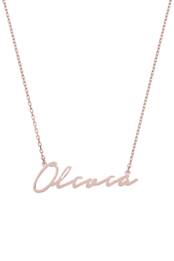 Name Necklace Italics Rosegold