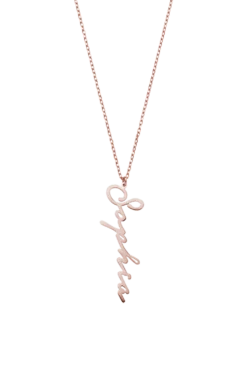 Name Necklace Vertical Rosegold