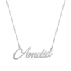 Name Necklace Script Silver