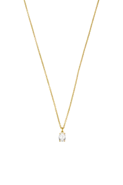 Brilliant Oval Necklace 14K Gold Plated