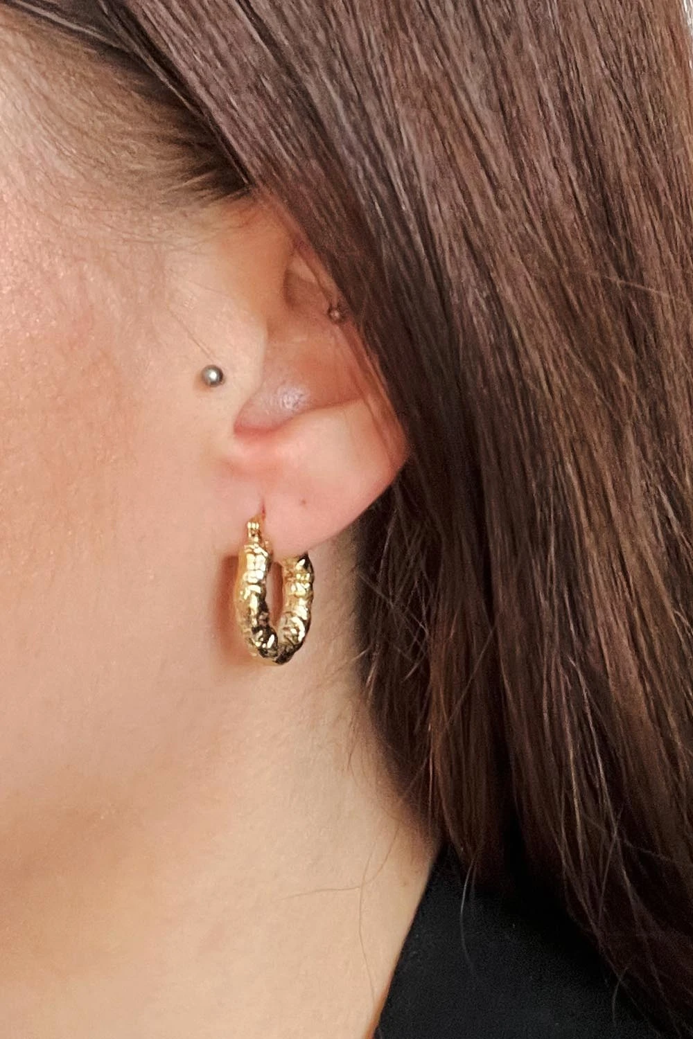 Amalfi Molten Hoops 14K Gold Plated – Bild 4