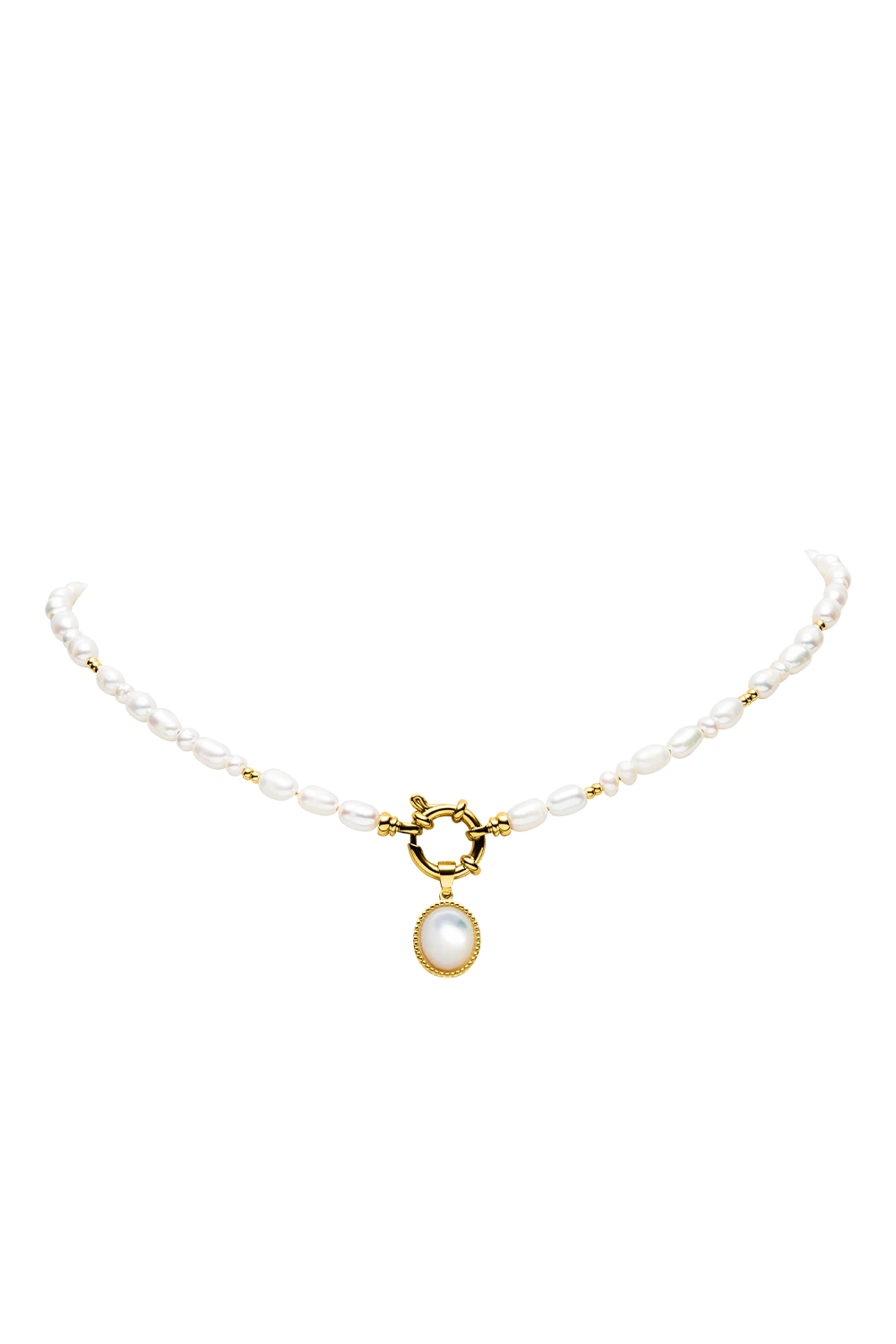Amalfi Pearl Necklace Set Gold – Bild 5