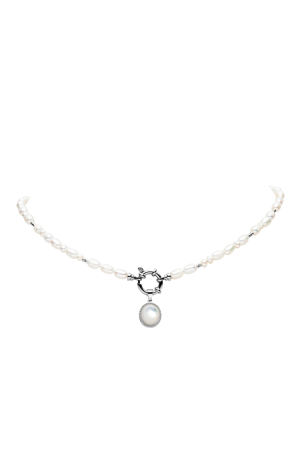 Amalfi Pearl Necklace Set Silver – Bild 5