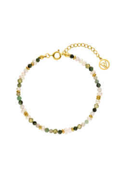 Amalfi Green Bead Bracelet 14K Gold Plated