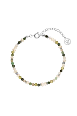 Amalfi Green Bead Bracelet Silver