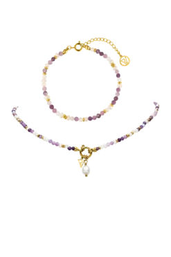 Amalfi Lilac Bead Set Gold