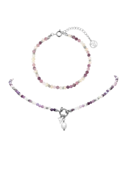 Amalfi Lilac Bead Set Silver