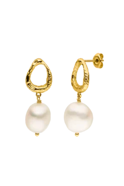 Amalfi Pearl Earrings 14K Gold Plated