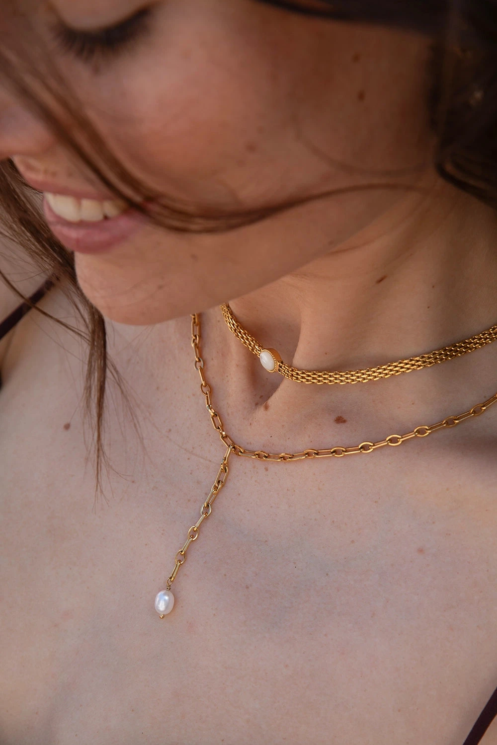 Amalfi Y-Necklace 14K Gold Plated – Bild 4