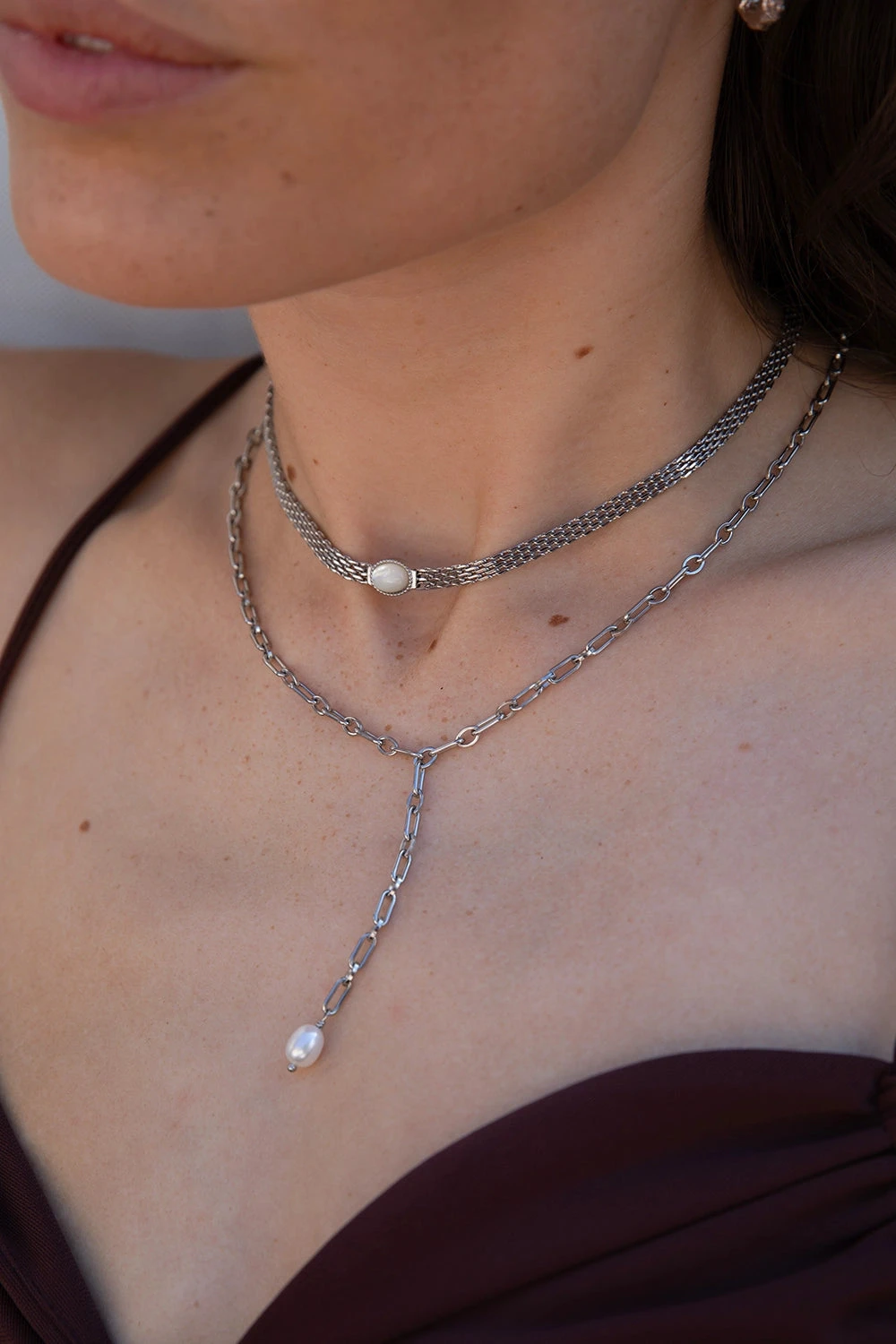 Amalfi Mesh Necklace Silver – Bild 2