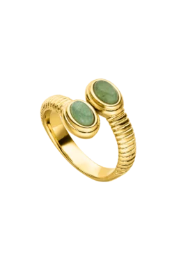 Aventurine Ring 14K Gold Plated