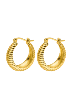 Avenue Structure Hoops 14K Gold Plated