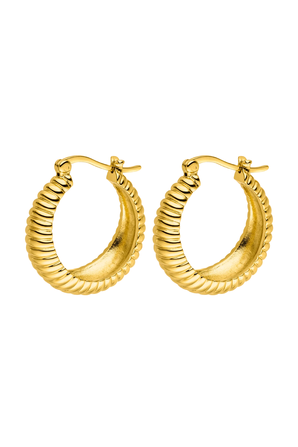 Avenue Structure Hoops 14K Gold Plated