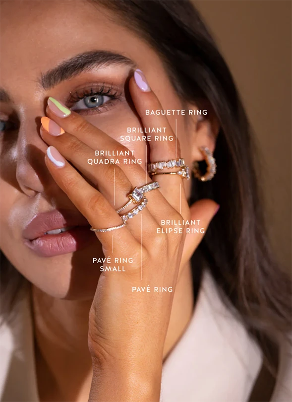 Brilliant Square Ring 14K Gold Plated – Bild 4