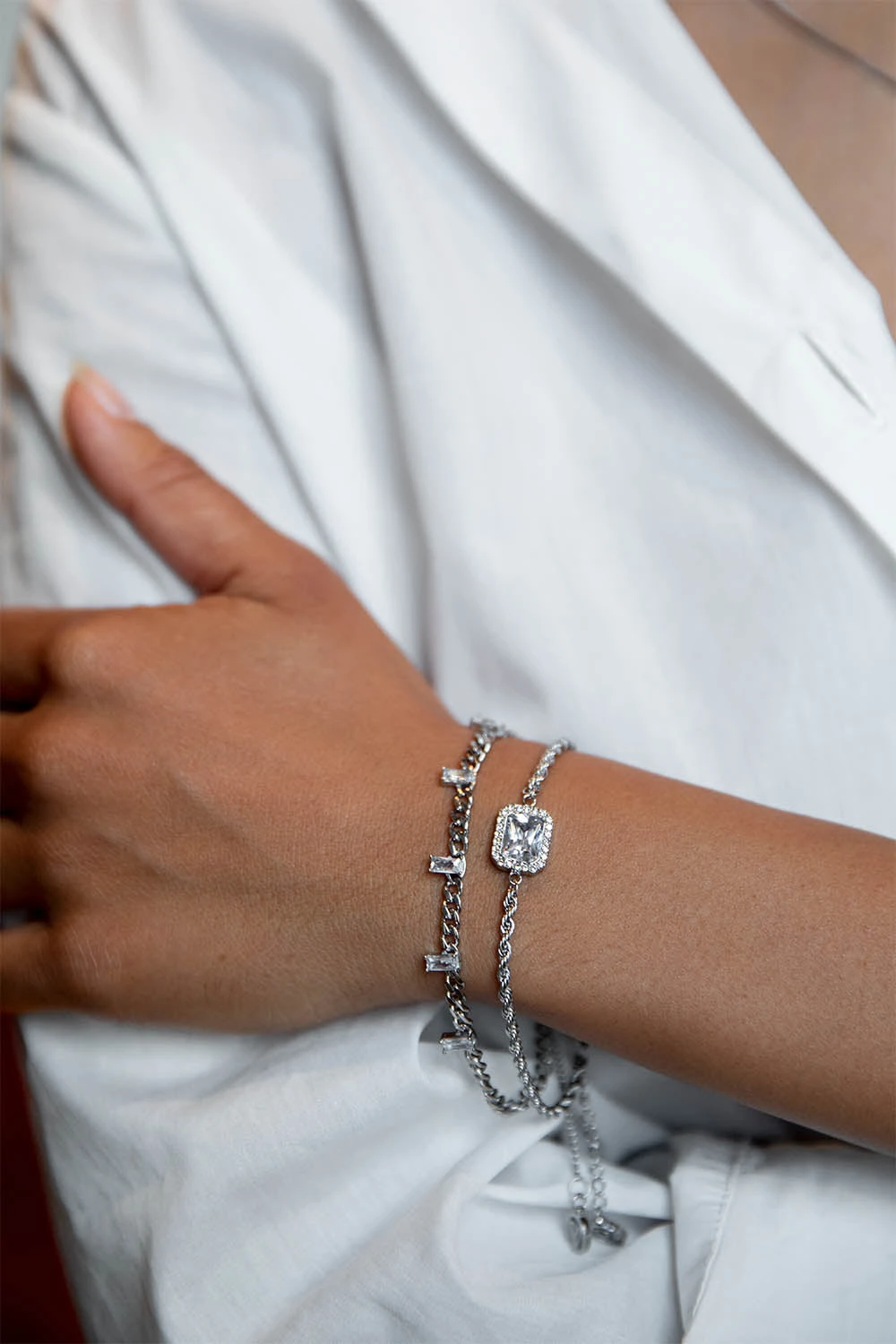 Pavé Emerald Bracelet Silver – Bild 2