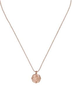 Angel Coin Necklace 14K Rose Gold Plated