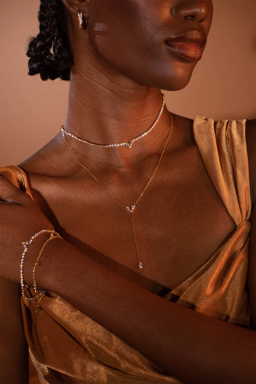 Teardrop Y-Necklace 14K Gold Plated – Bild 5