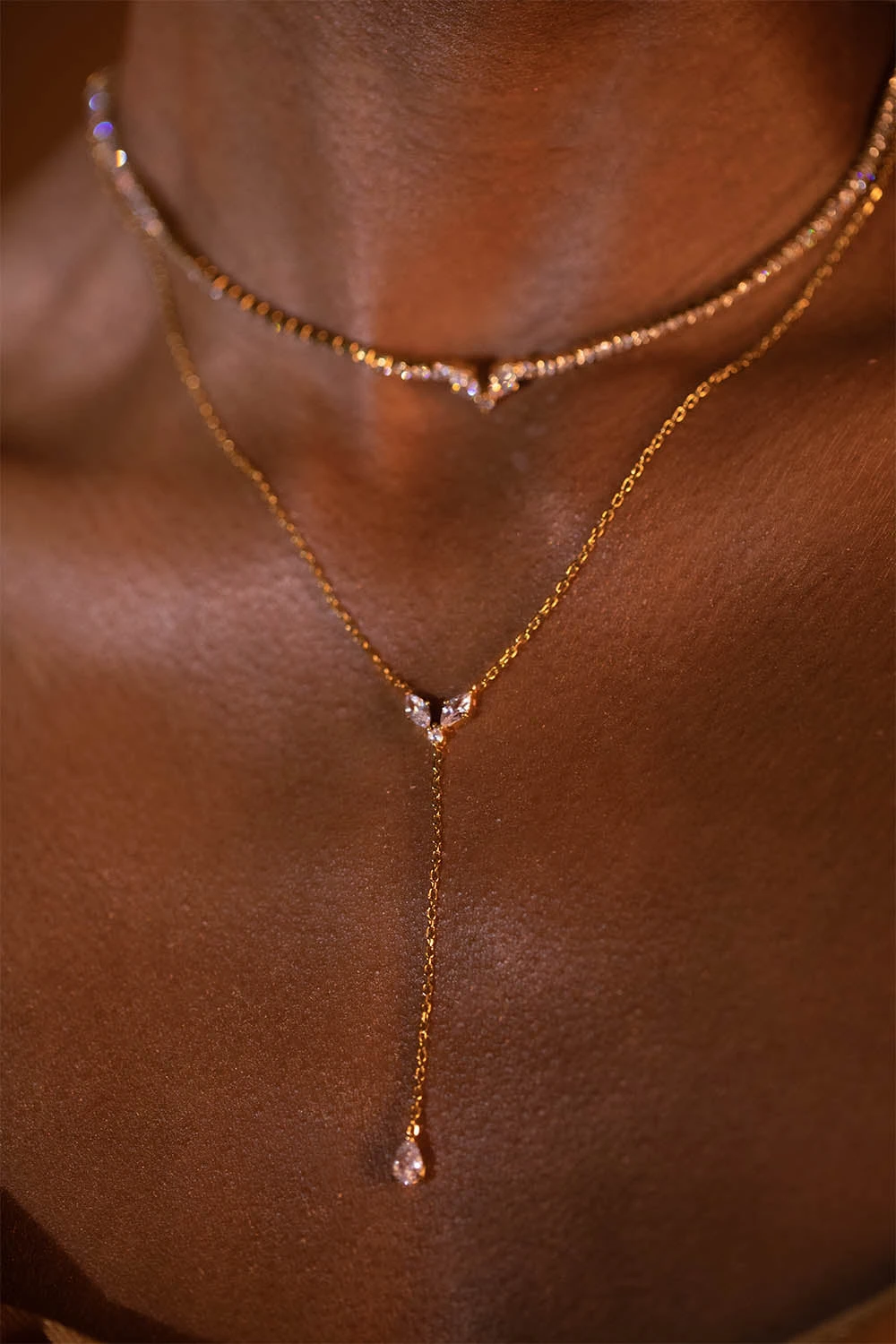 Teardrop Y-Necklace 14K Gold Plated – Bild 3