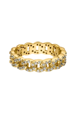 Éclat Curb Chain Ring 14K Gold Plated