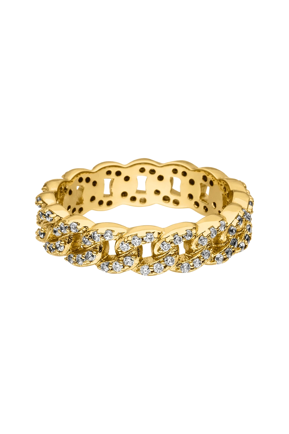 Éclat Curb Chain Ring 14K Gold Plated