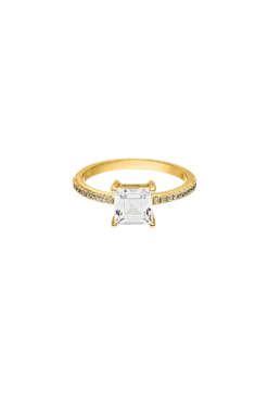 Brilliant Quadra Ring 14K Gold Plated
