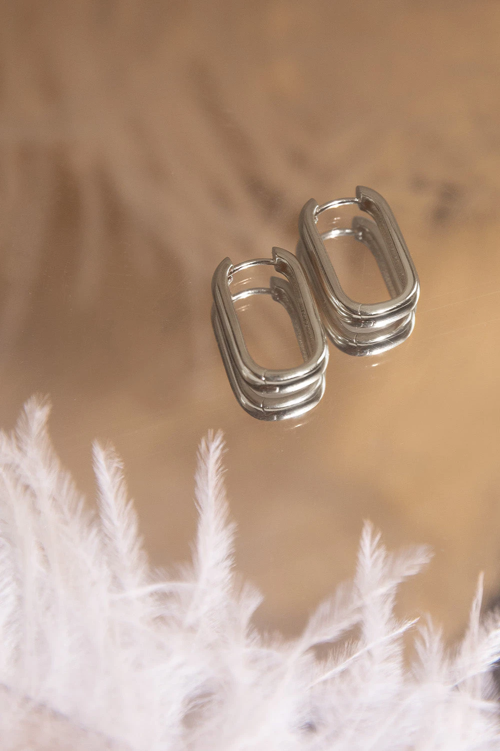 Rectangle Hoops Silver – Bild 2