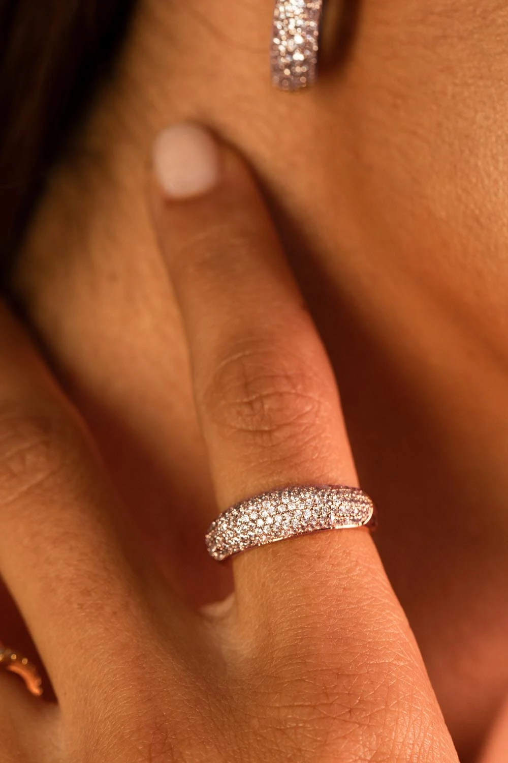 Pavé Dome Ring Rose Gold – Bild 2