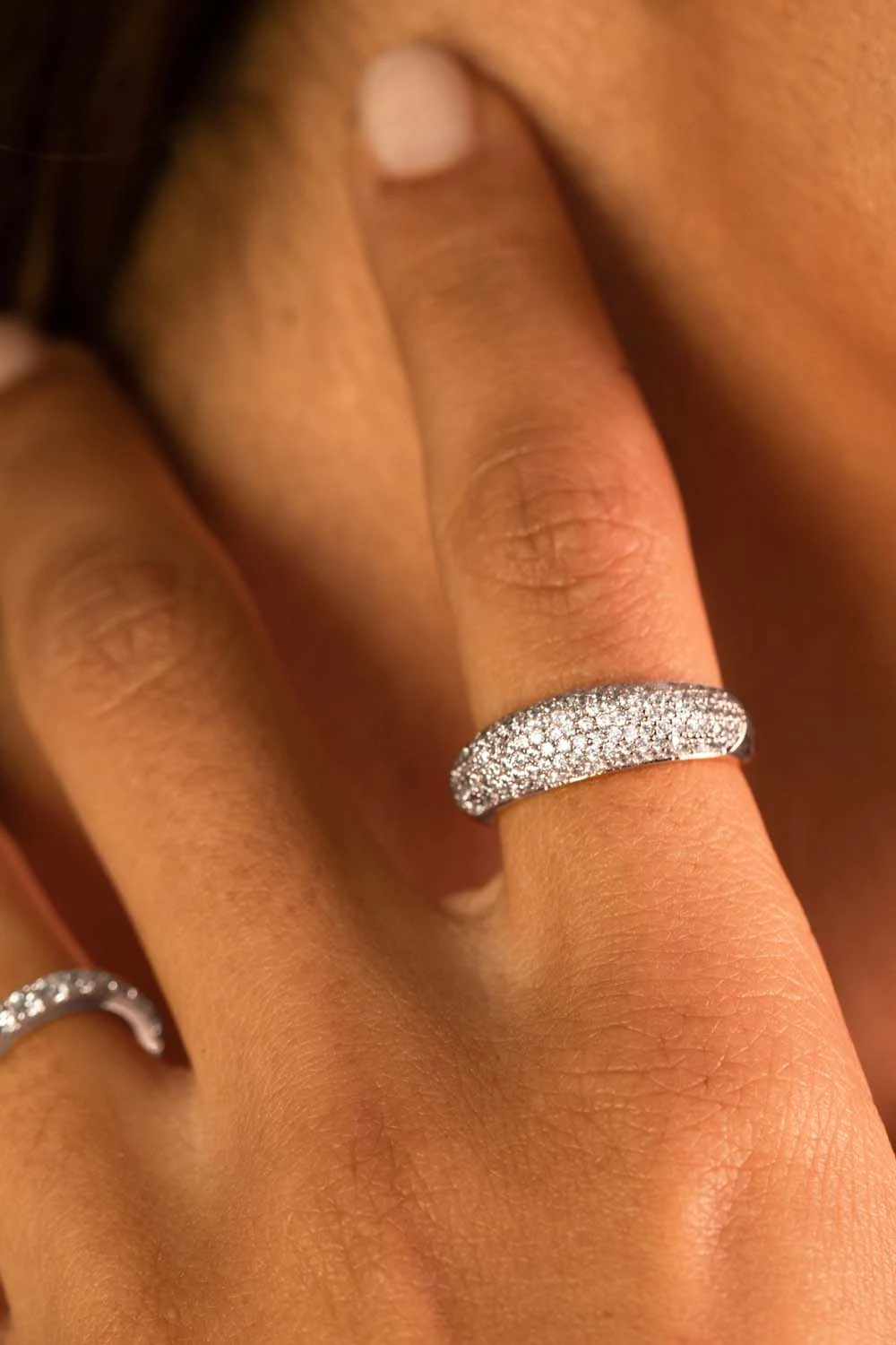 Pavé Dome Ring Silver – Bild 2