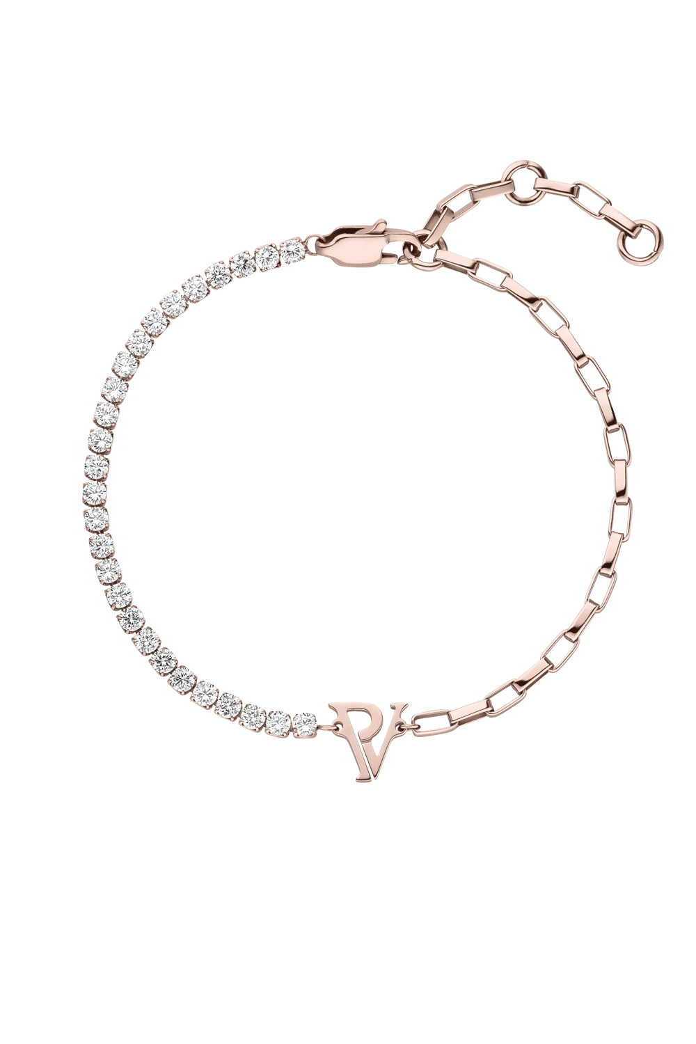 PV Tennis & Chain Bracelet Champagne
