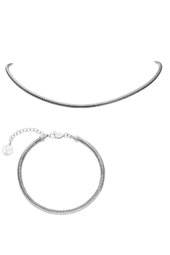 Avenue Snake Chain Set Silver